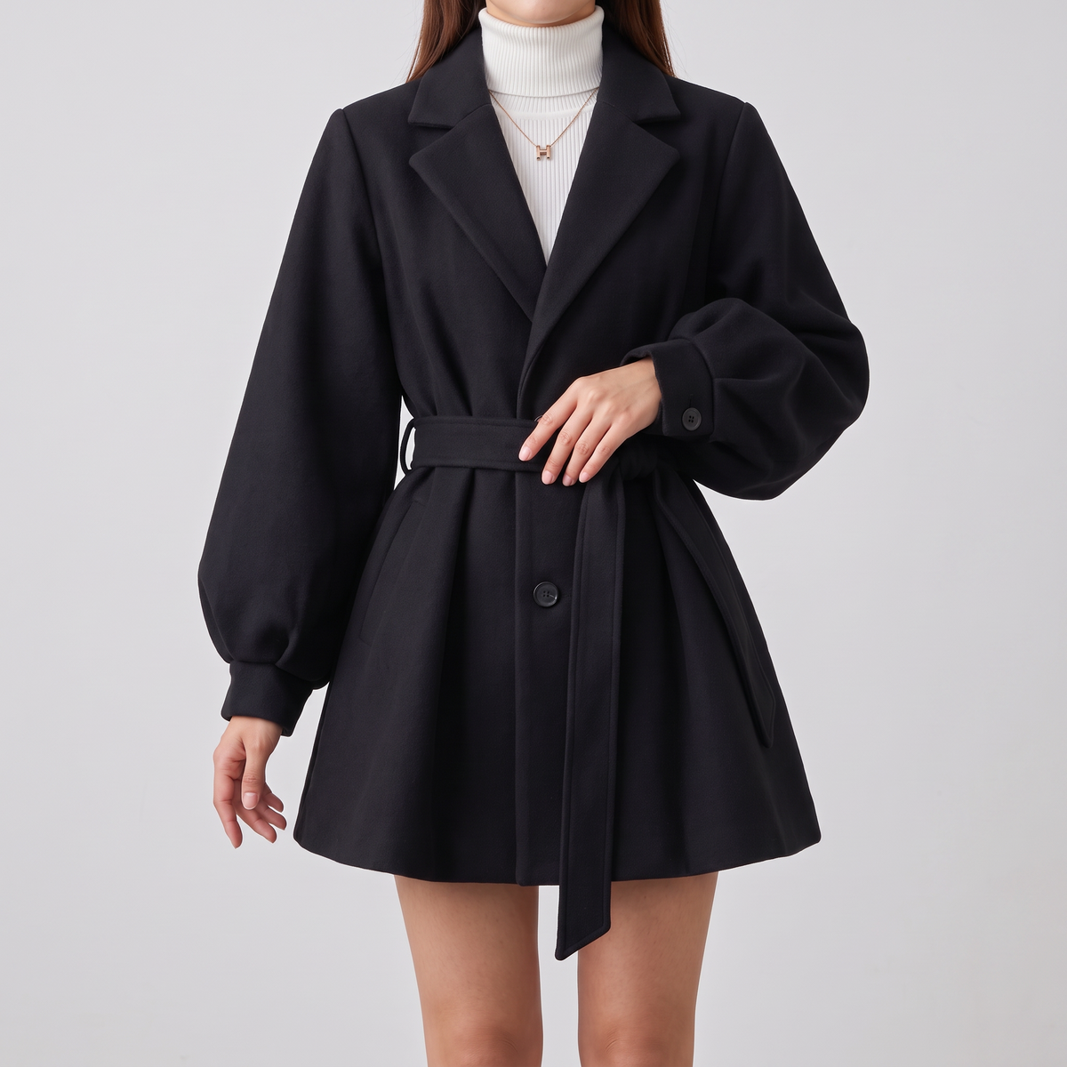 Carlotta Belted Lapel Short Coat