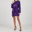 Gemma Sequin Asymmetric-Hem Mini Dress