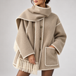 Bettina Fringed Blanket Scarf Wrap Coat