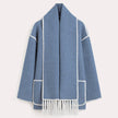 Bettina Fringed Blanket Scarf Wrap Coat