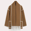 Bettina Fringed Blanket Scarf Wrap Coat