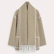 Bettina Fringed Blanket Scarf Wrap Coat