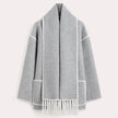 Bettina Fringed Blanket Scarf Wrap Coat
