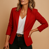 Carmine Single-Button Fitted Blazer