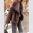 Lucia Faux Fur Wide-Collar Belted Jacket