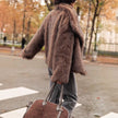 Lucia Faux Fur Wide-Collar Belted Jacket