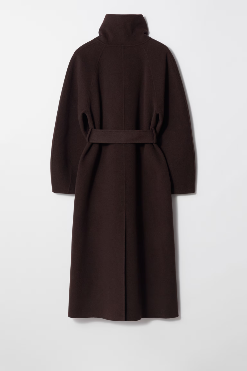 Odette Belted High-Collar Long Coat