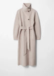 Odette Belted High-Collar Long Coat