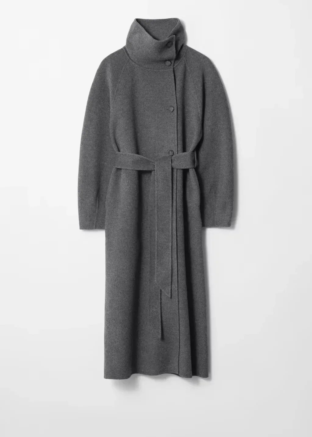 Odette Belted High-Collar Long Coat