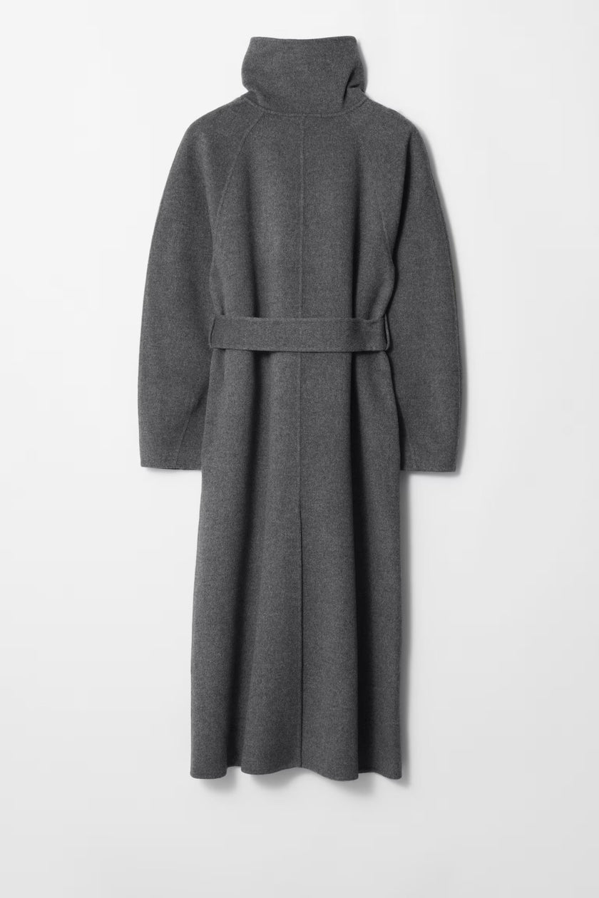 Odette Belted High-Collar Long Coat
