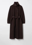Odette Belted High-Collar Long Coat