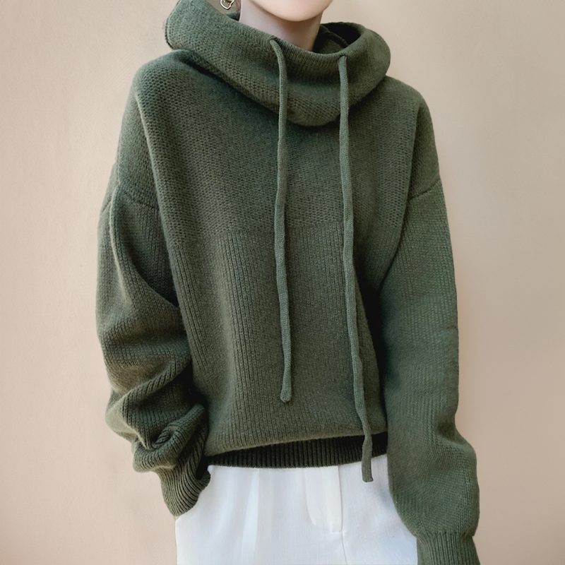 Florence Merino Wool Cowl-Neck Hoodie