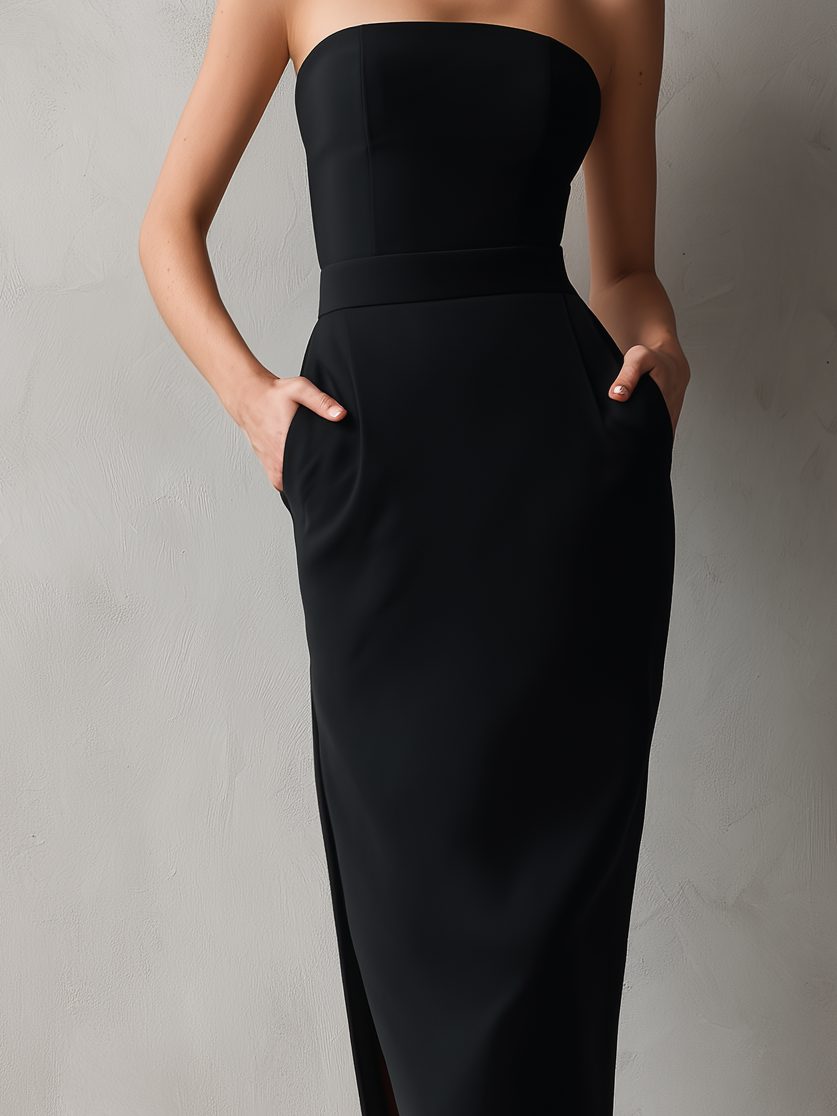 Evangeline Strapless Midi Dress