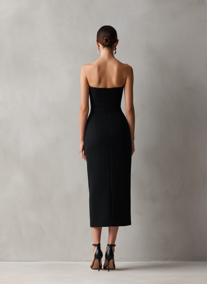 Evangeline Strapless Midi Dress