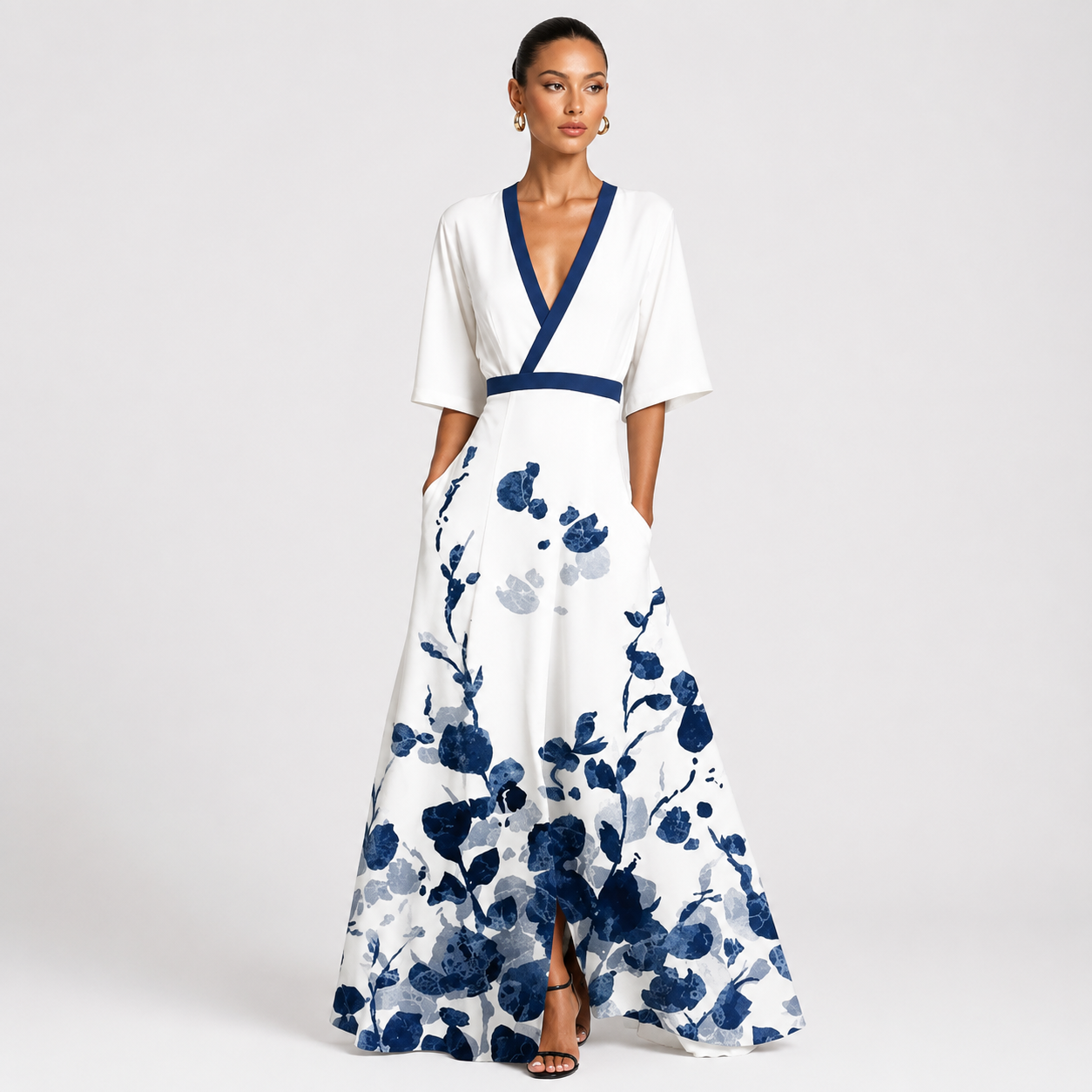 Floral Maxi Dress Elegant Flowing Casual Summer Occasion Dress