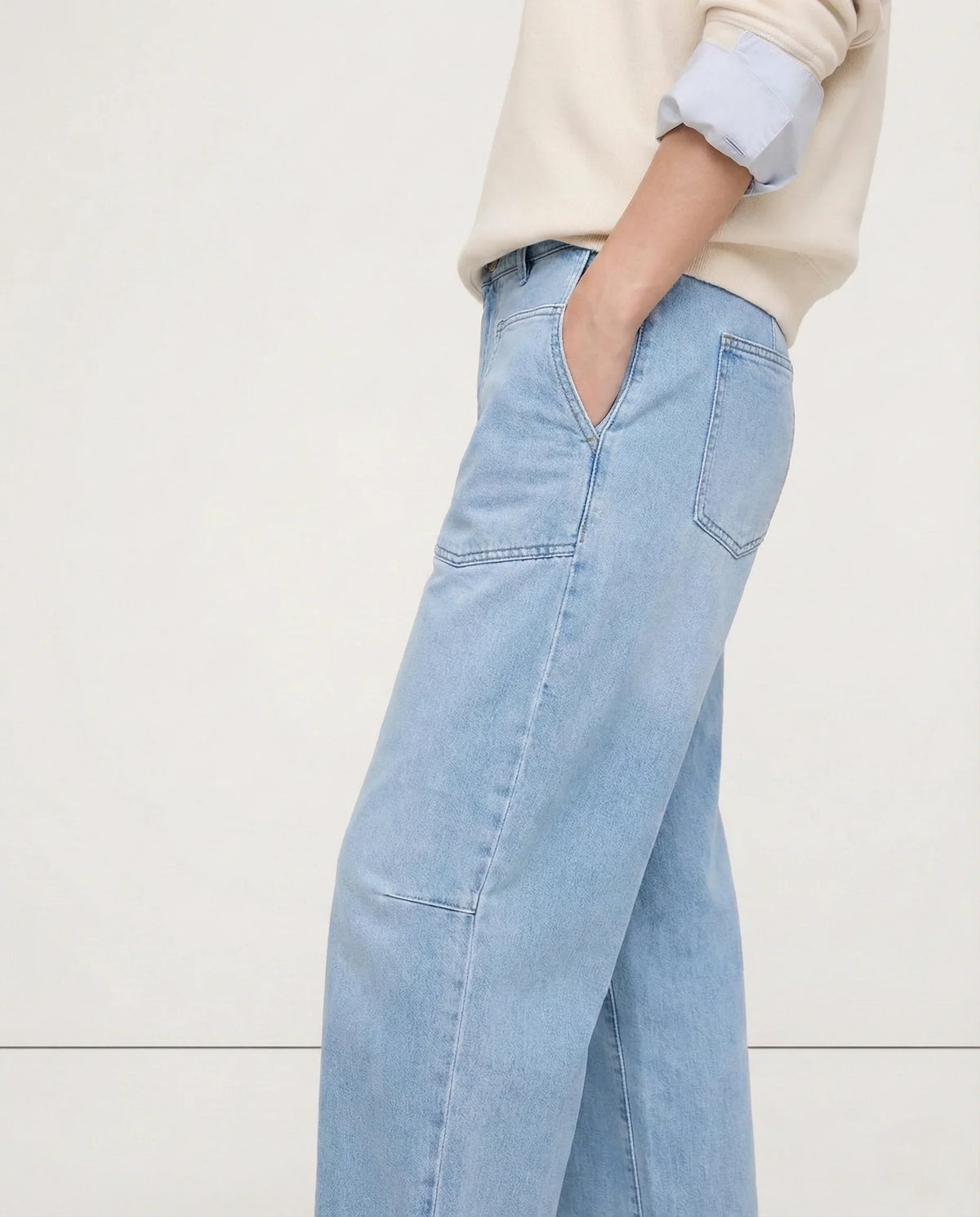 Clementine Mid-Rise Utility Barrel Jeans
