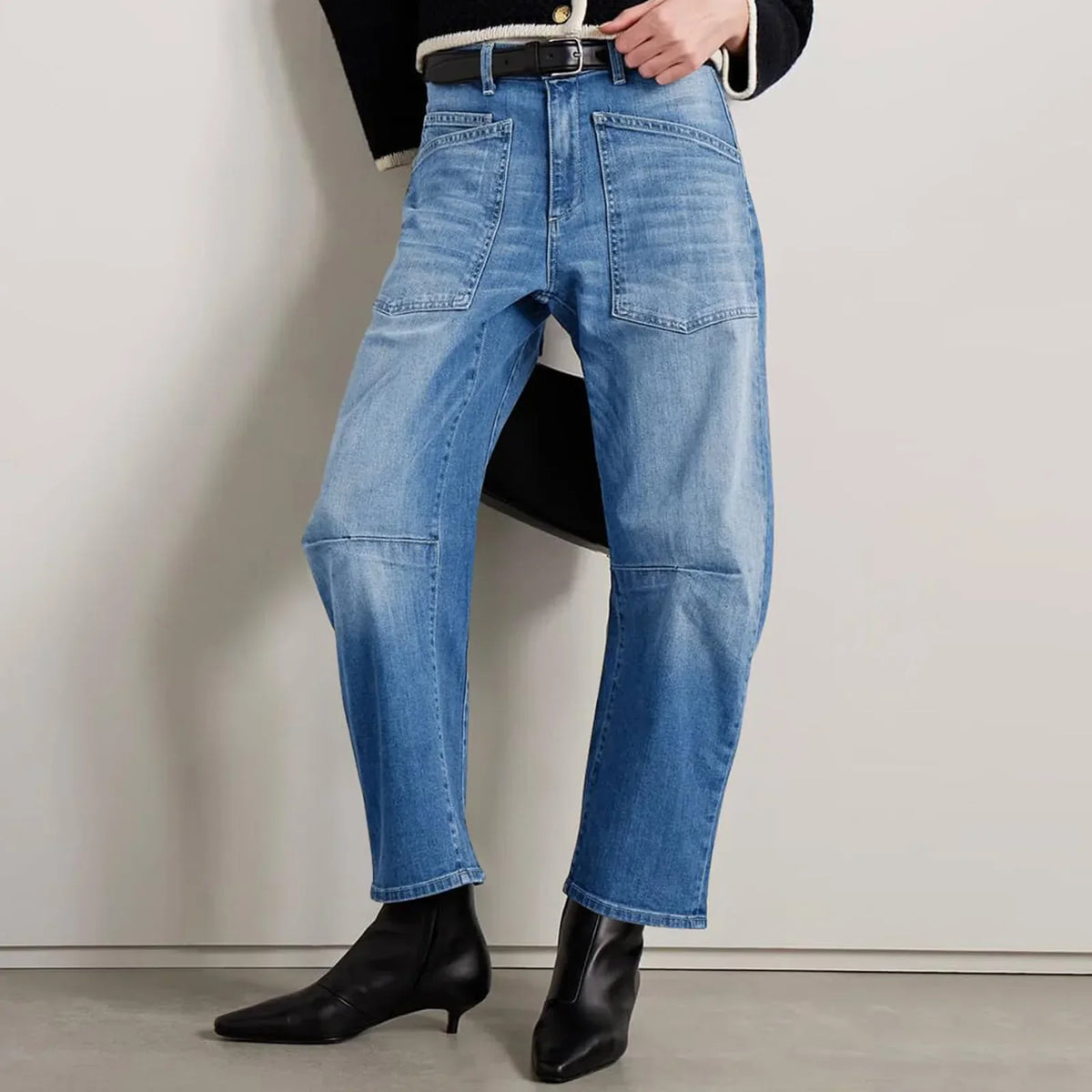 Clementine Mid-Rise Utility Barrel Jeans