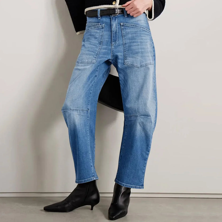 Clementine Mid-Rise Utility Barrel Jeans