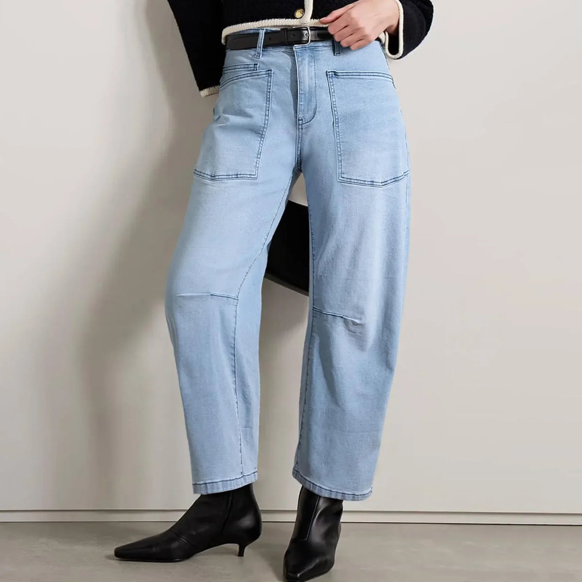 Clementine Mid-Rise Utility Barrel Jeans