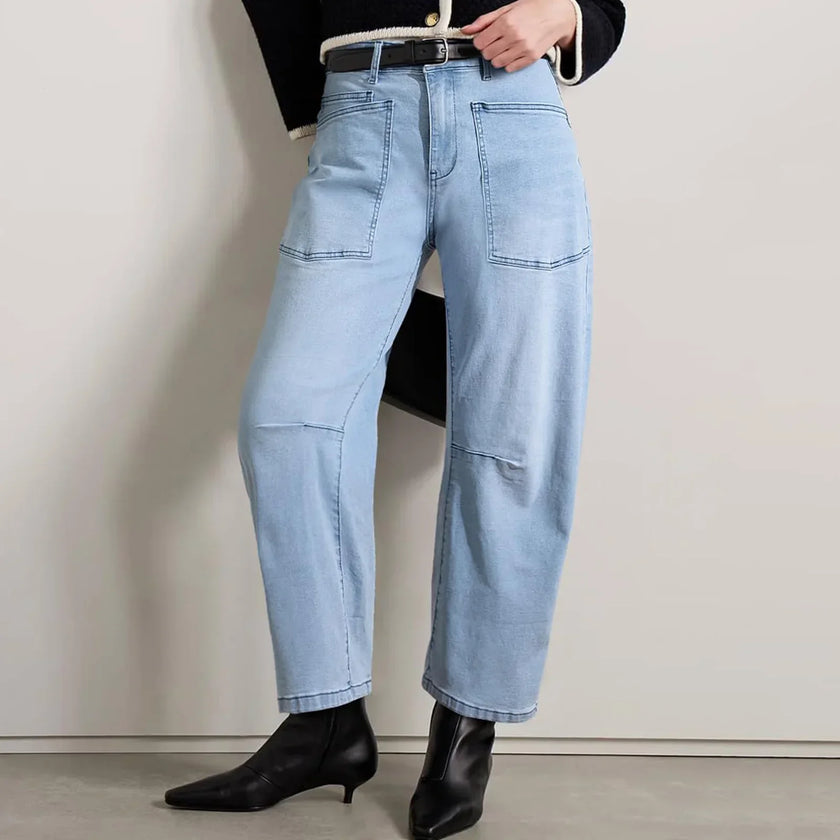 Clementine Mid-Rise Utility Barrel Jeans
