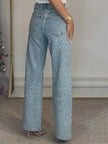 Esmeralda Rhinestone Wide-Leg Jeans