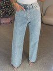 Esmeralda Rhinestone Wide-Leg Jeans