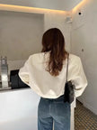 Liliane Cropped Leather Bomber Jacket