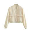 Liliane Cropped Leather Bomber Jacket