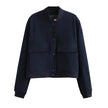 Liliane Cropped Leather Bomber Jacket