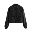 Liliane Cropped Leather Bomber Jacket