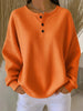 Adeline Waffle-Knit Henley Sweatshirt