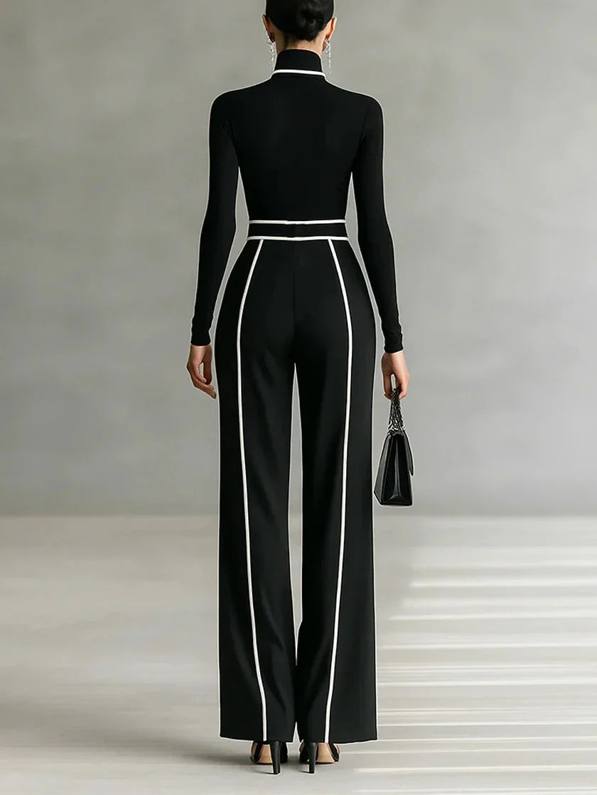 Marguerite Belted Turtleneck Two-Piece Set