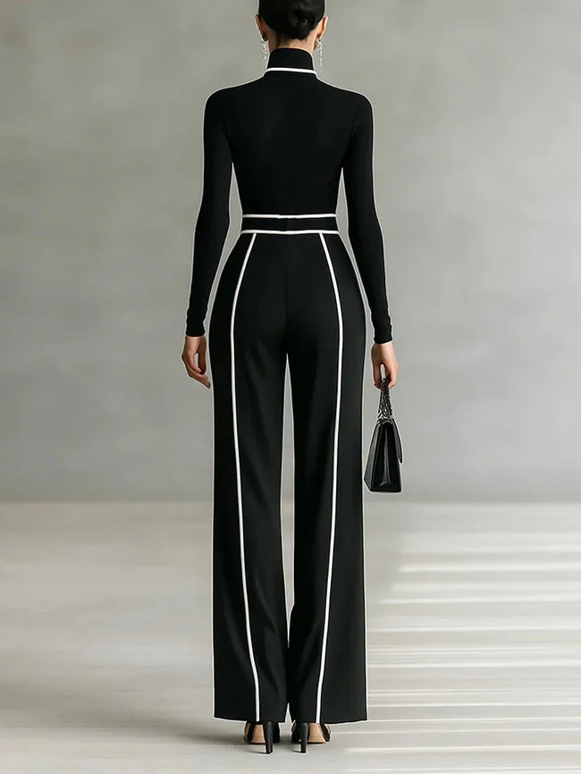 Marguerite Belted Turtleneck Two-Piece Set