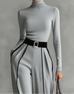Marguerite Belted Turtleneck Two-Piece Set