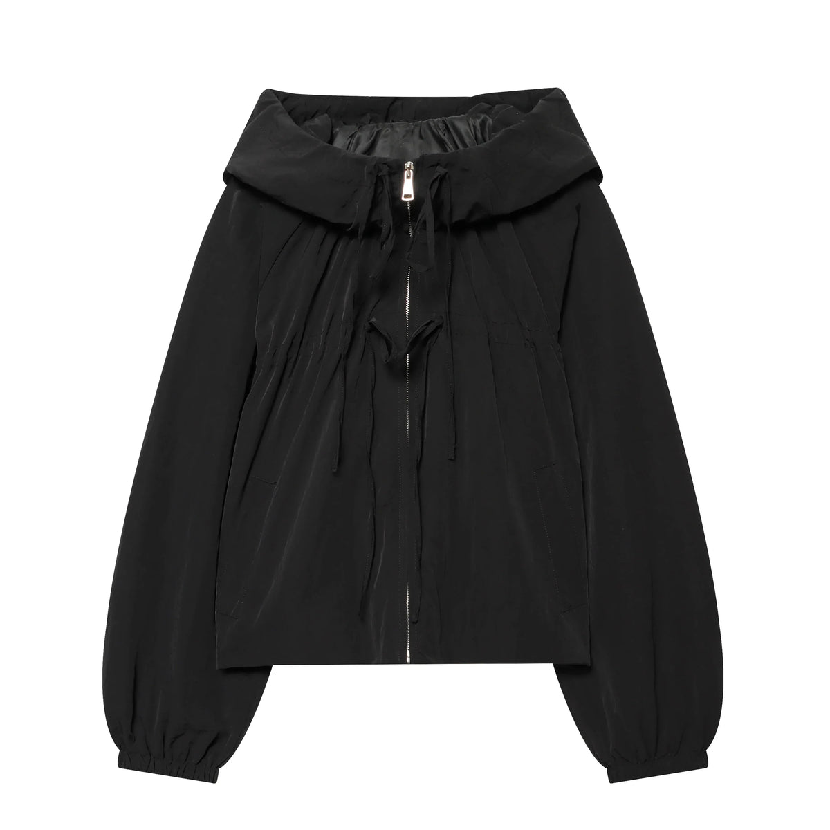 Sabine Hooded Gathered-Hem Windbreaker