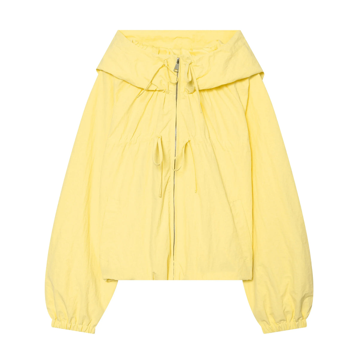 Sabine Hooded Gathered-Hem Windbreaker