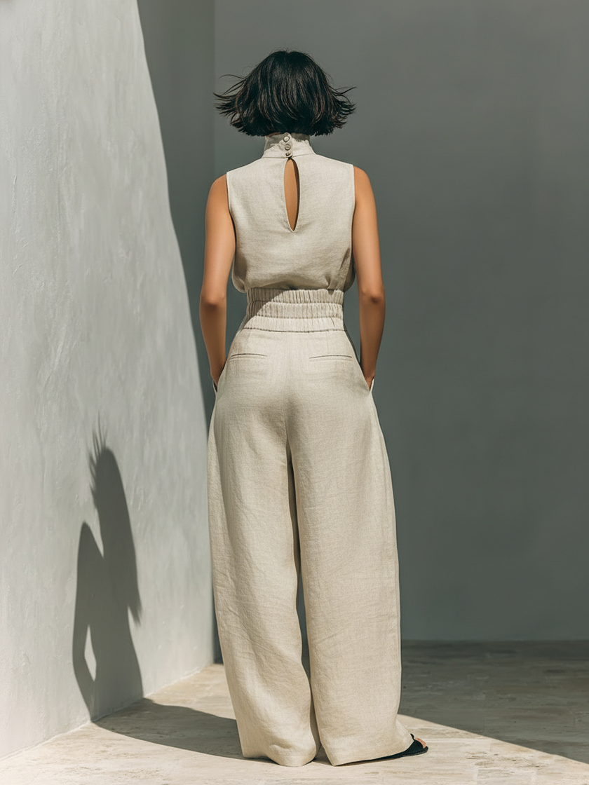 Zaira Sleeveless Tank Wide-Leg Pant Set