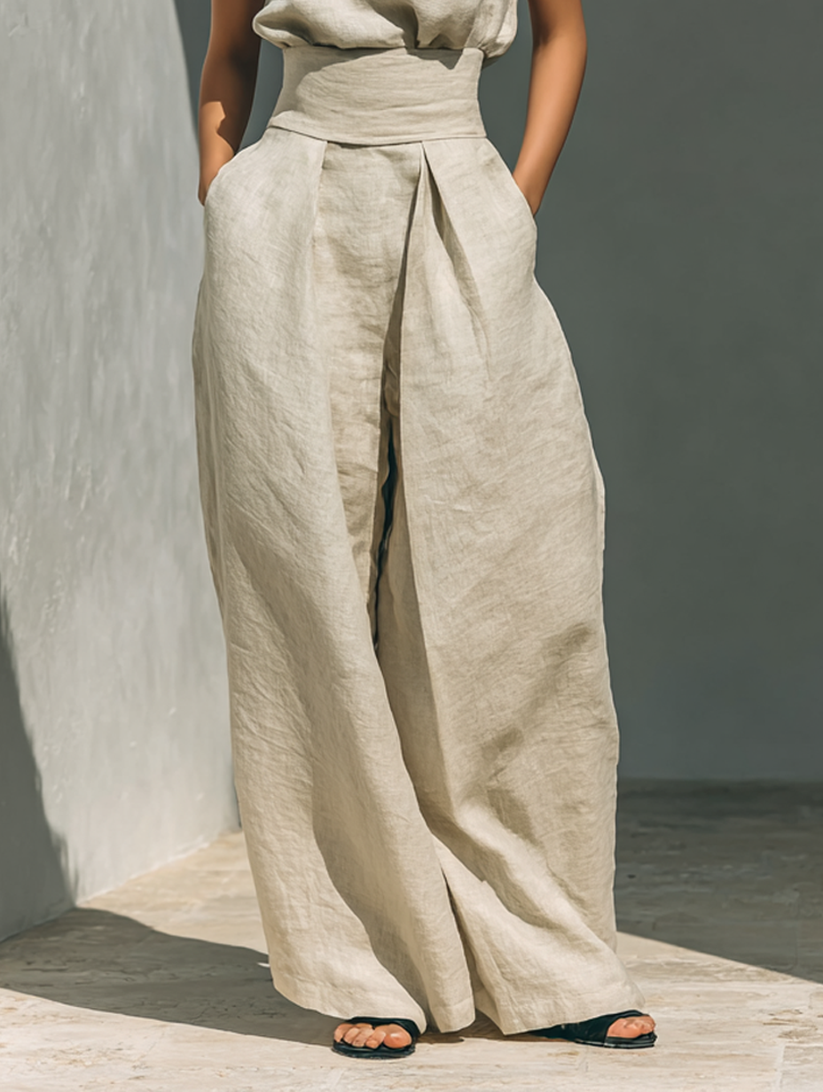 Zaira Sleeveless Tank Wide-Leg Pant Set