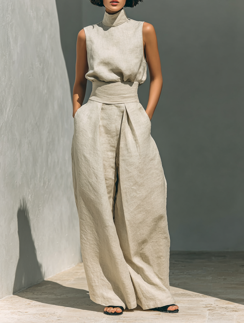 Zaira Sleeveless Tank Wide-Leg Pant Set