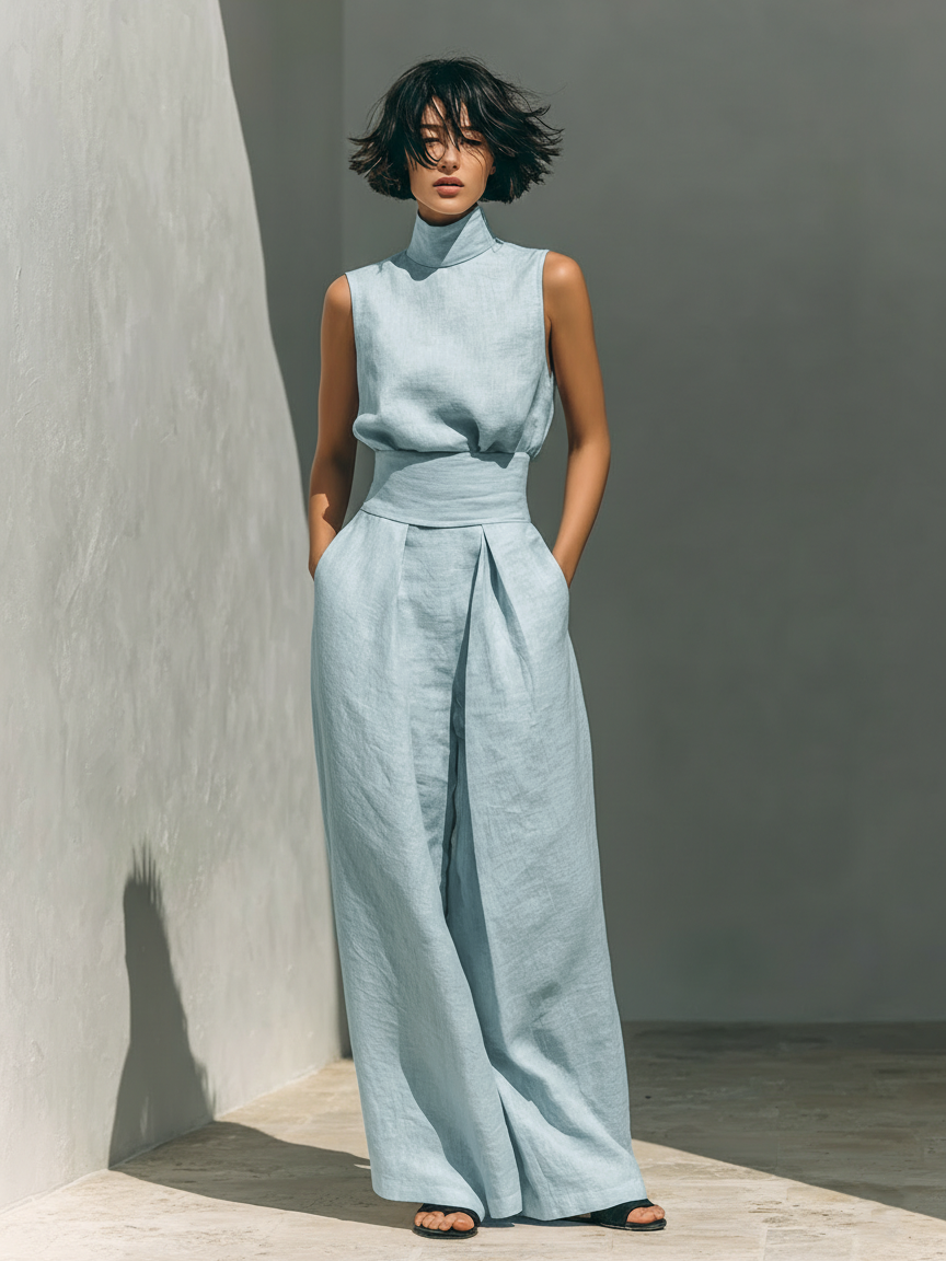 Zaira Sleeveless Tank Wide-Leg Pant Set
