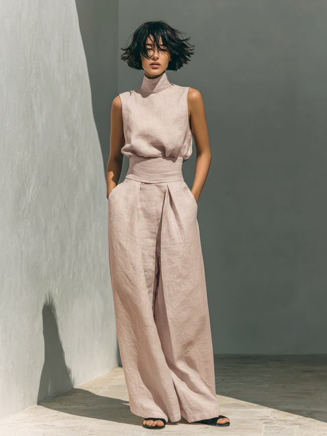 Zaira Sleeveless Tank Wide-Leg Pant Set